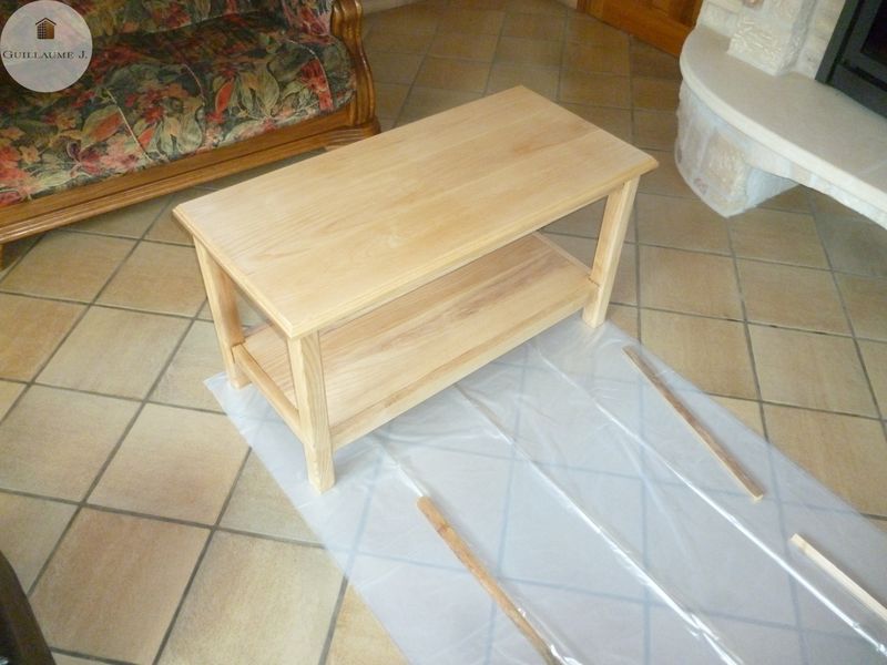 Table basse en bois brut – Guillaume Menuiserie